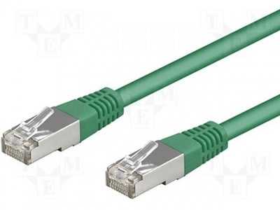 Кабел SF/UTP5-CCA-015GR  Patch cord; SF/UTP; 5e; многожичен; CCA; PVC; зелен; 1,5m
